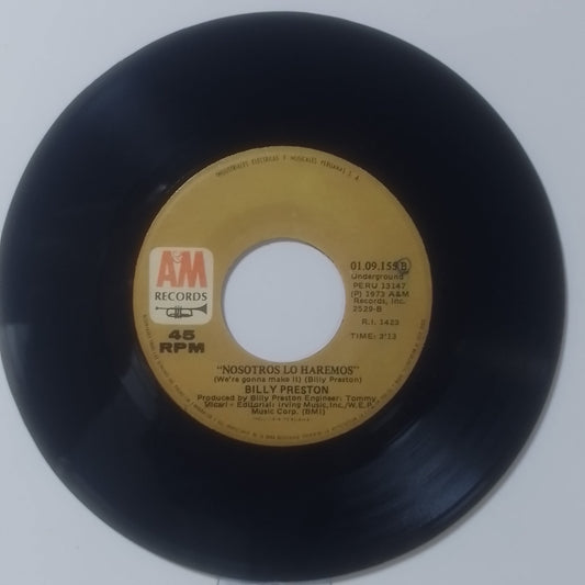 single 7" Billy Preston Space Race / We're Gonna Make It made Peru 1973 funk soul
