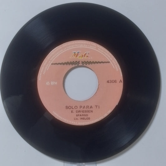 single 7" Spargo Solo Para Ti / Oye Tu made peru 1982 disco