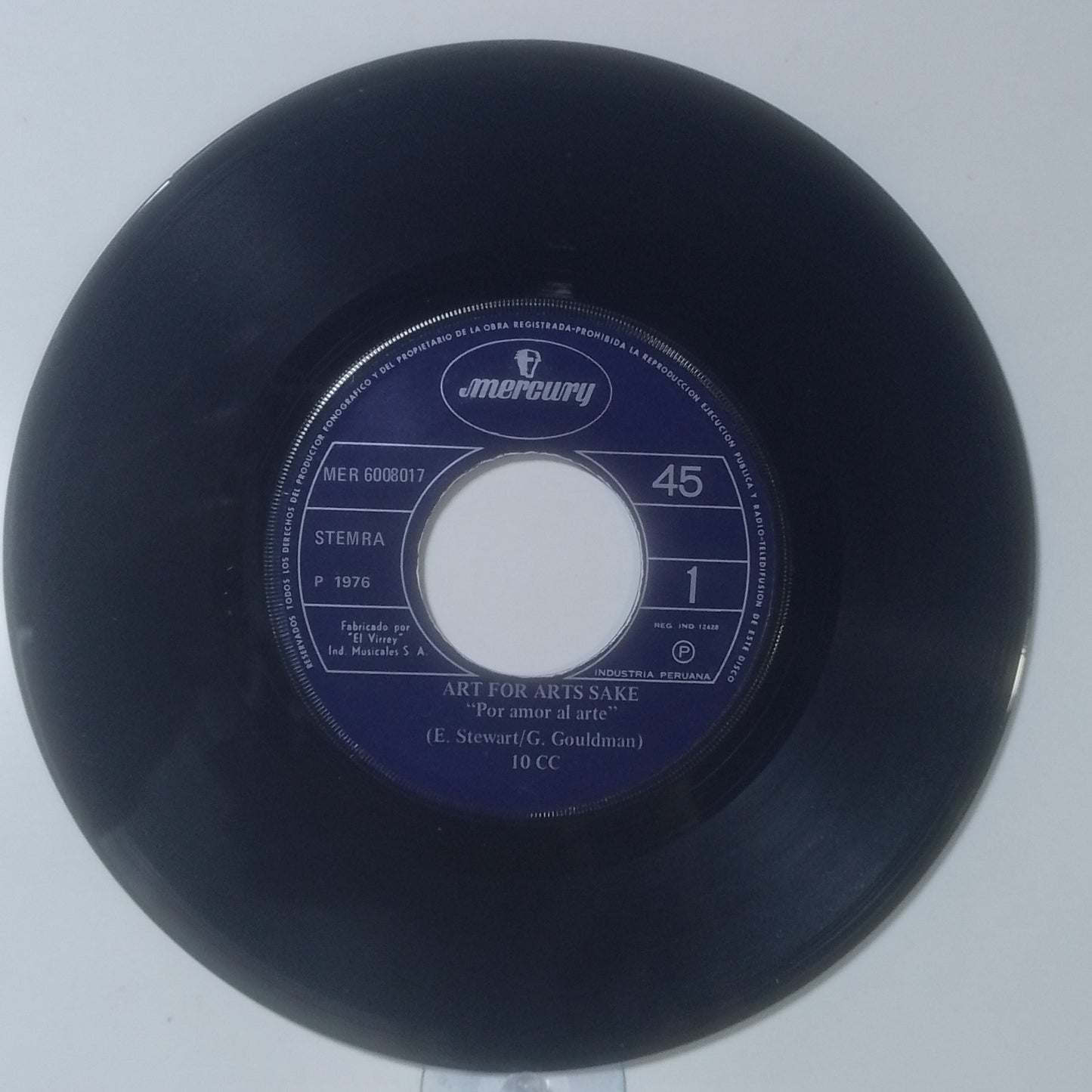 single 7" 10cc Art for Art's Sake / Get It While You Can made Peru 1975 pop and rock