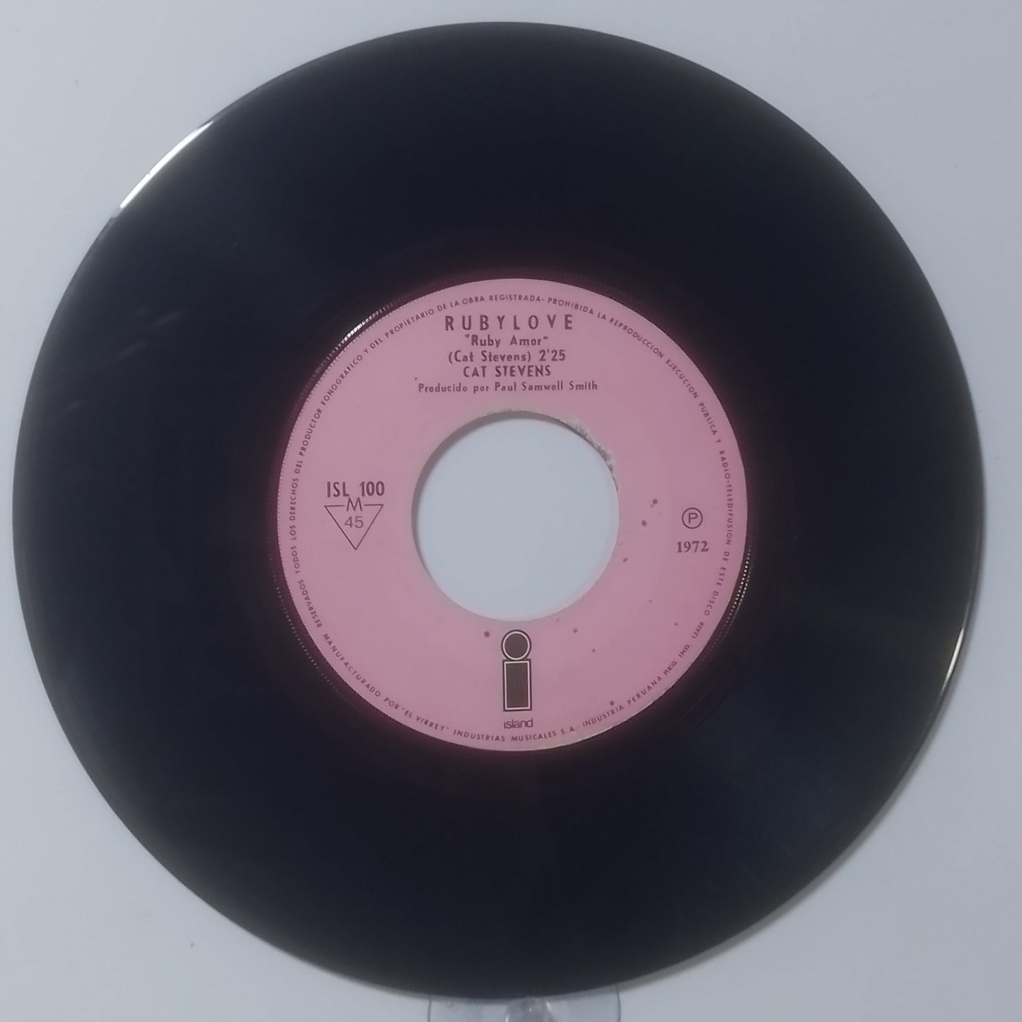 single 7" Cat Stevens Ruby Love / Peace Train made Peru 1972 pop rock