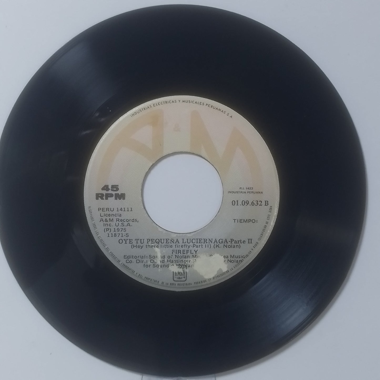 single 7" Firefly Hey There Little Fire / Hey There Little Fire Part 2 made Peru 1975 disco
