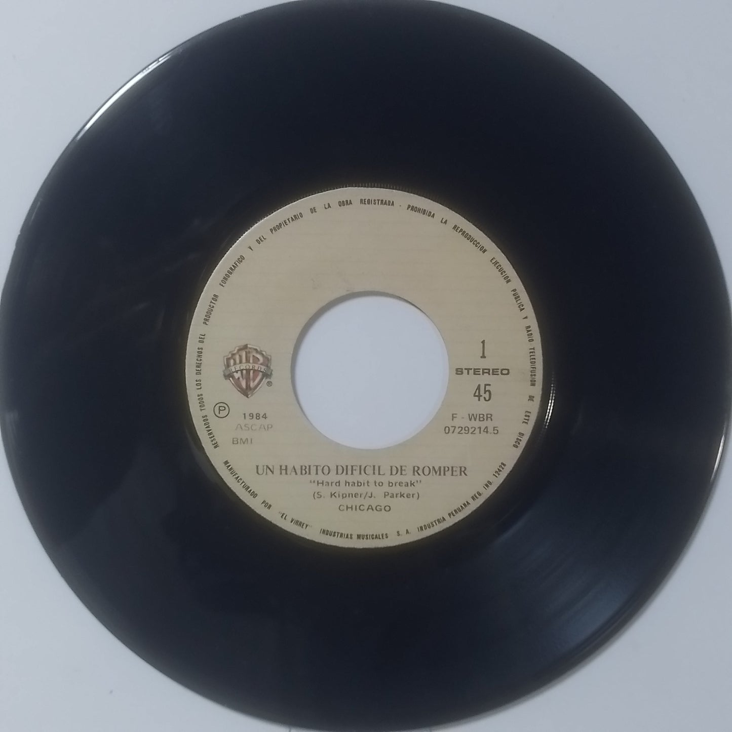 single 7" Chicago Hard Habit to Break / Remember the Feeling made Peru 1984 rock