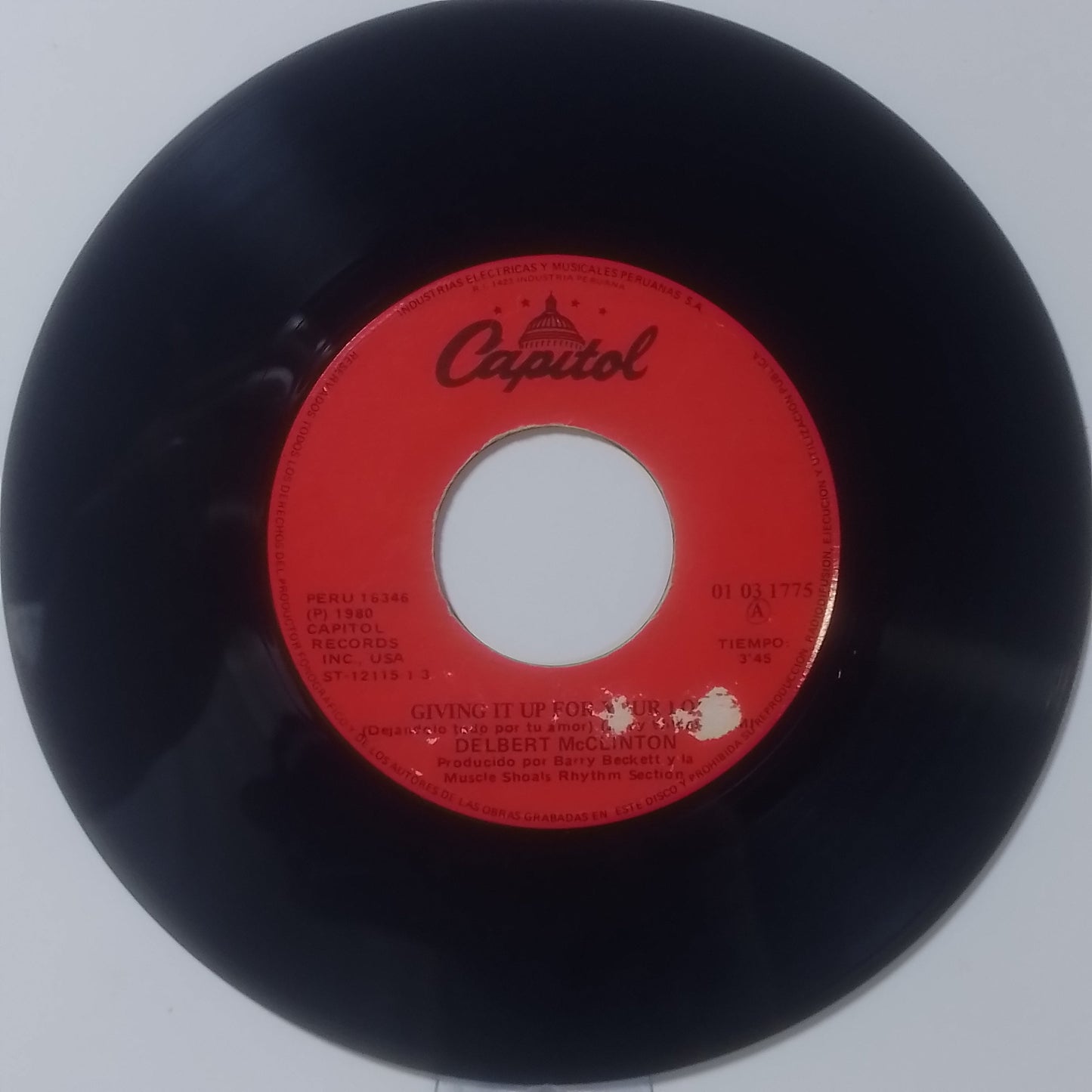 single 7" Delbert McClinton Giving It Up for Your Love / Take Me to the River made Peru 1980 rock