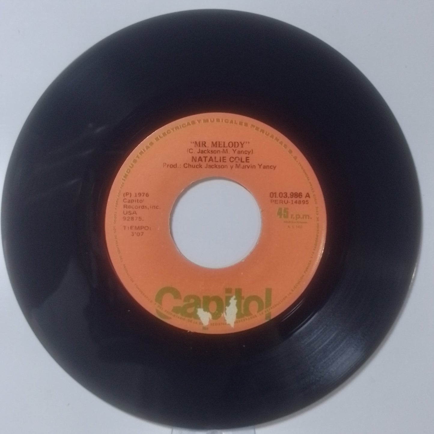 single 7" Natalie Cole Mr Melody / Not Like Mine made Peru 1975 soul