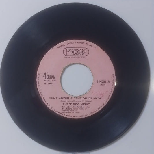 single 7" Three Dog Night An Old Fashioned Love Song / Jam made Peru 1971 rock