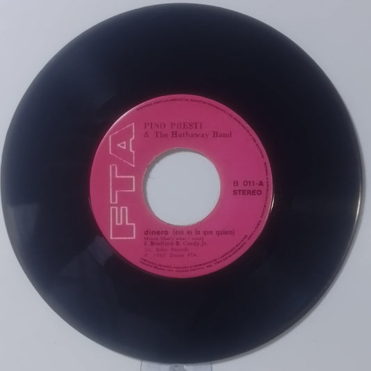single 7" Pino Presti & The Hathaway Band Money (That's What I Want) / Gimme Your Love made peru 1980 funk soul