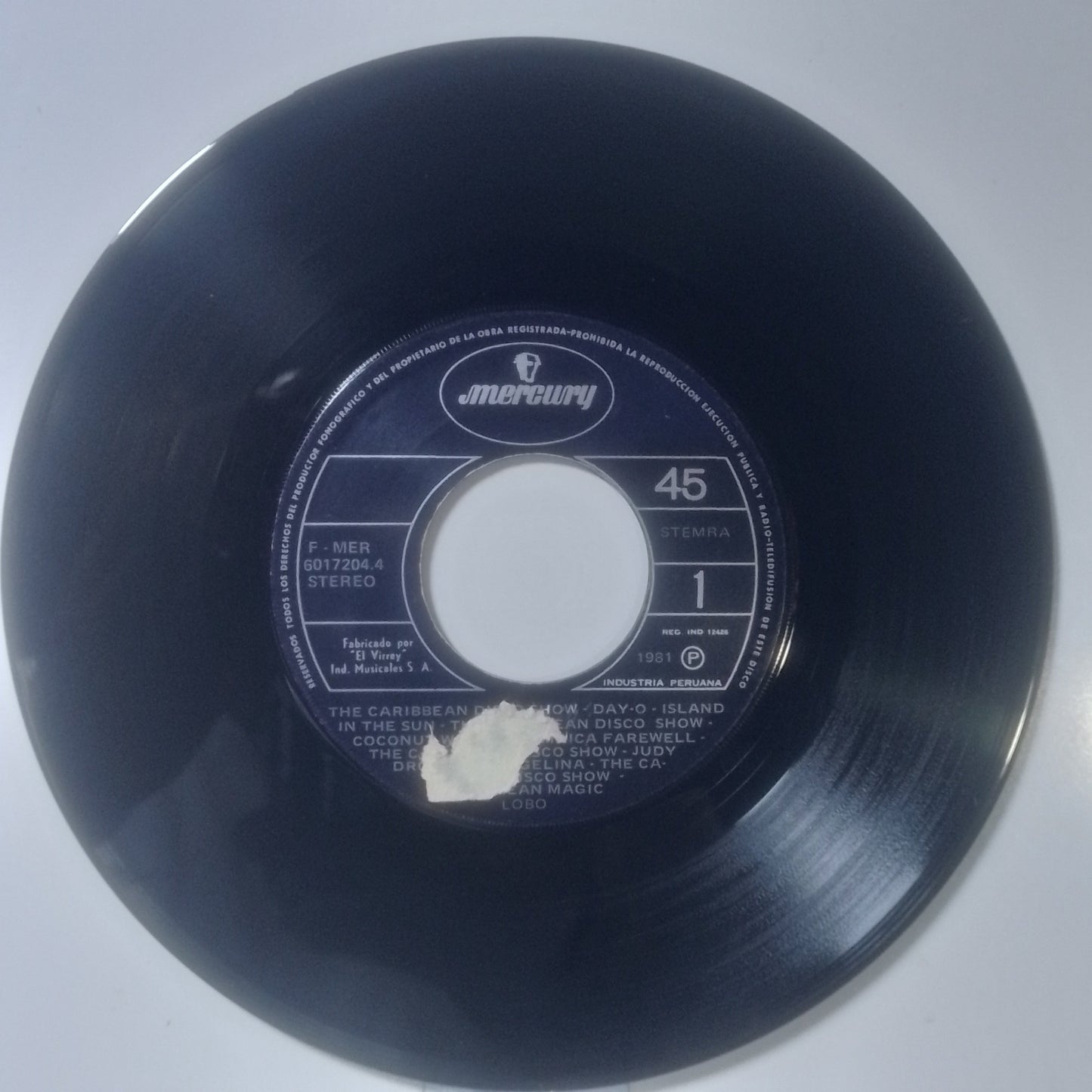 single 7" Lobo The Caribbean Disco Show / Caribbean Magic made peru 1981 disco