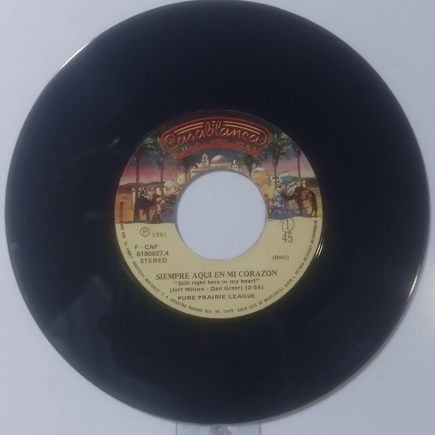single 7" Pure Prairie League Still Right Here in My Heart / Don't Keep Me Hangin' made peru 1982 country rock