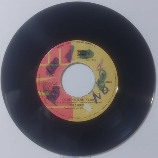 single 7" Jesse Green Come With Me / Come With Me instrumental made peru 1977 disco