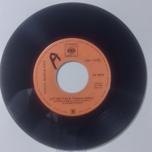 single 7" Earth Wind & Fire Let Me Talk / Let Me Talk Instrumental made peru 1979 funk