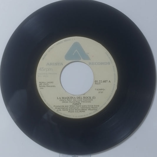 single 7" Fancy She's Ridin' the Rock Machine / She's Ridin' the Rock Machine Part 2 made peru 1976 rock