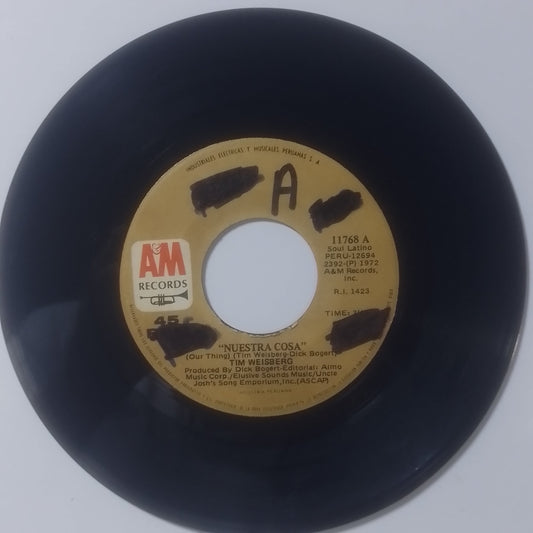 single 7" Tim Weisberg Our Thing / Tyme Cube made peru 1977 jazz