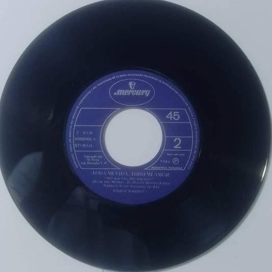 single 7" Eddie Rabbitt & Crystal Gayle You and I / All My Life all my love made peru 1982 country