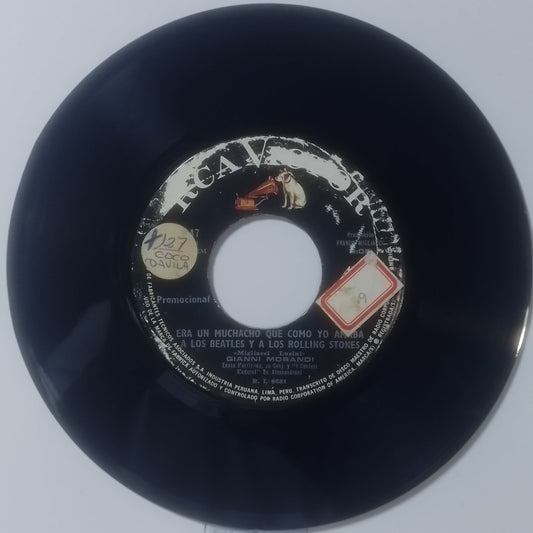 single 7" Gianni Morandi Era Un Muchacho Que Como Yo Amaba A Los Beatles Y A Los Rolling Stones / Si También Te Pierdo made peru 1970 pop