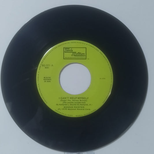 single 7" Bonnie Pointer I Can't Help Myself / When The Lovelight Starts Shining Through His Eyes made peru 1979 disco