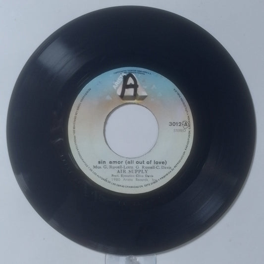 single 7" Air Supply All Out Of Love / Just Another Woman made peru 1980 soft rock