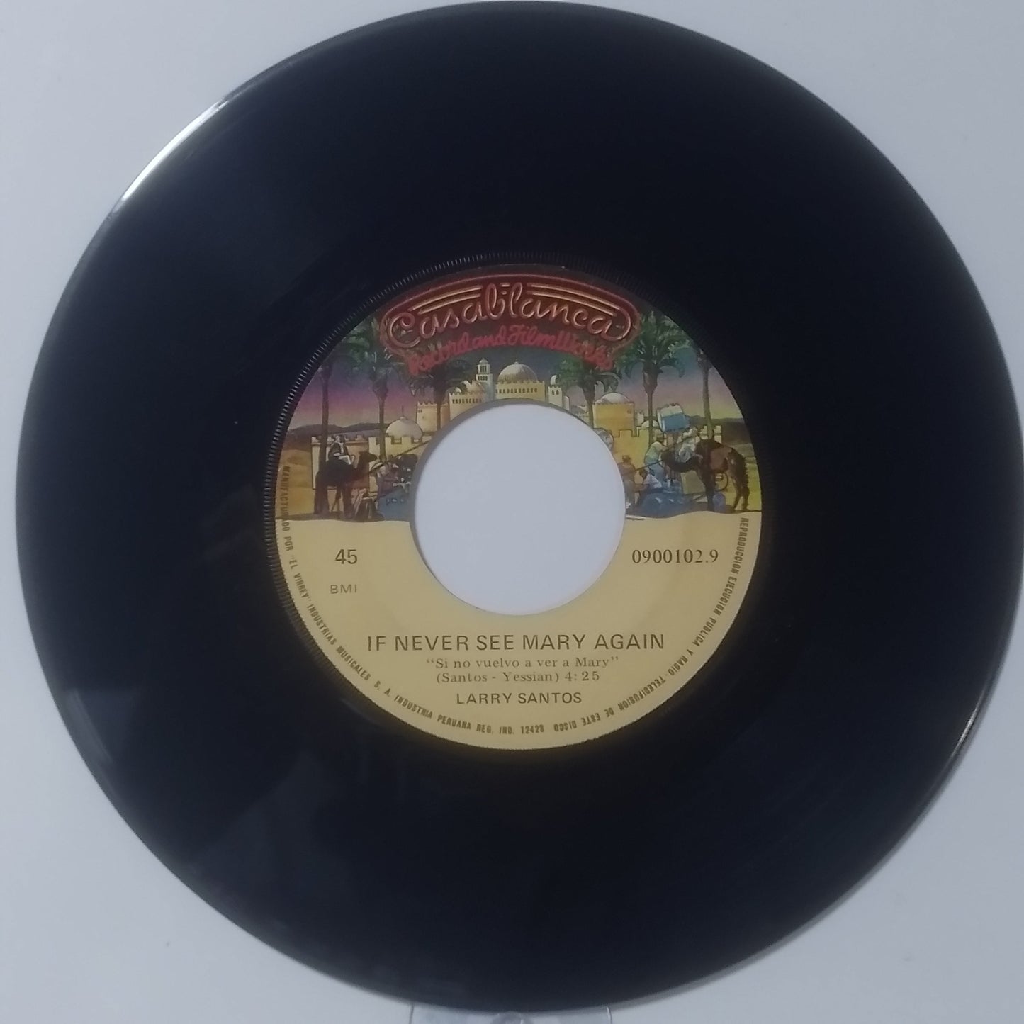 single 7" Larry Santos If I Never See Mary Again / We Can't Hide It Anymore made peru 1975 pop
