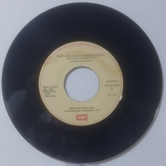 single 7" Sheena Easton Just Another Broken Heart / Savoir Faire made peru 1981 pop