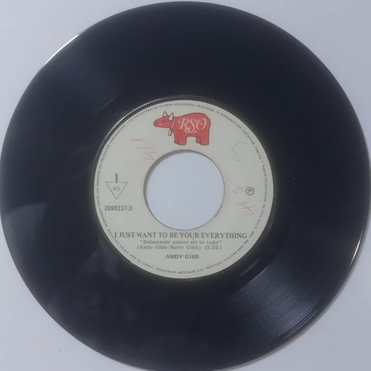 single 7" Andy Gibb I Just Want To Be Your Everything / In The End made peru 1977 pop