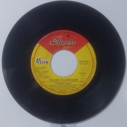 single 7" Frankie Valli Mis Ojos Te Adoraron / Mira Donde Caminas made peru 1974 pop