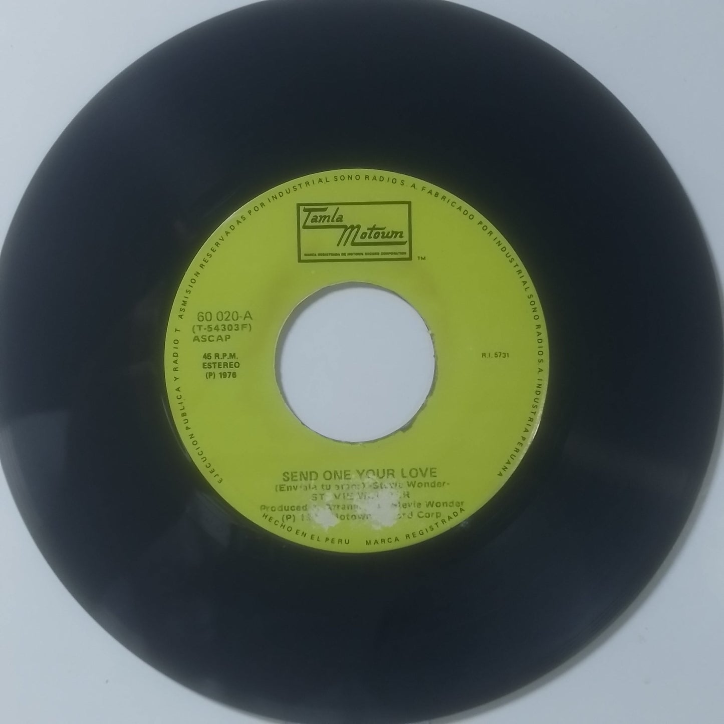 single 7" Stevie Wonder Send One Your Love / Send One Your Love Instrumental made peru 1979 soul