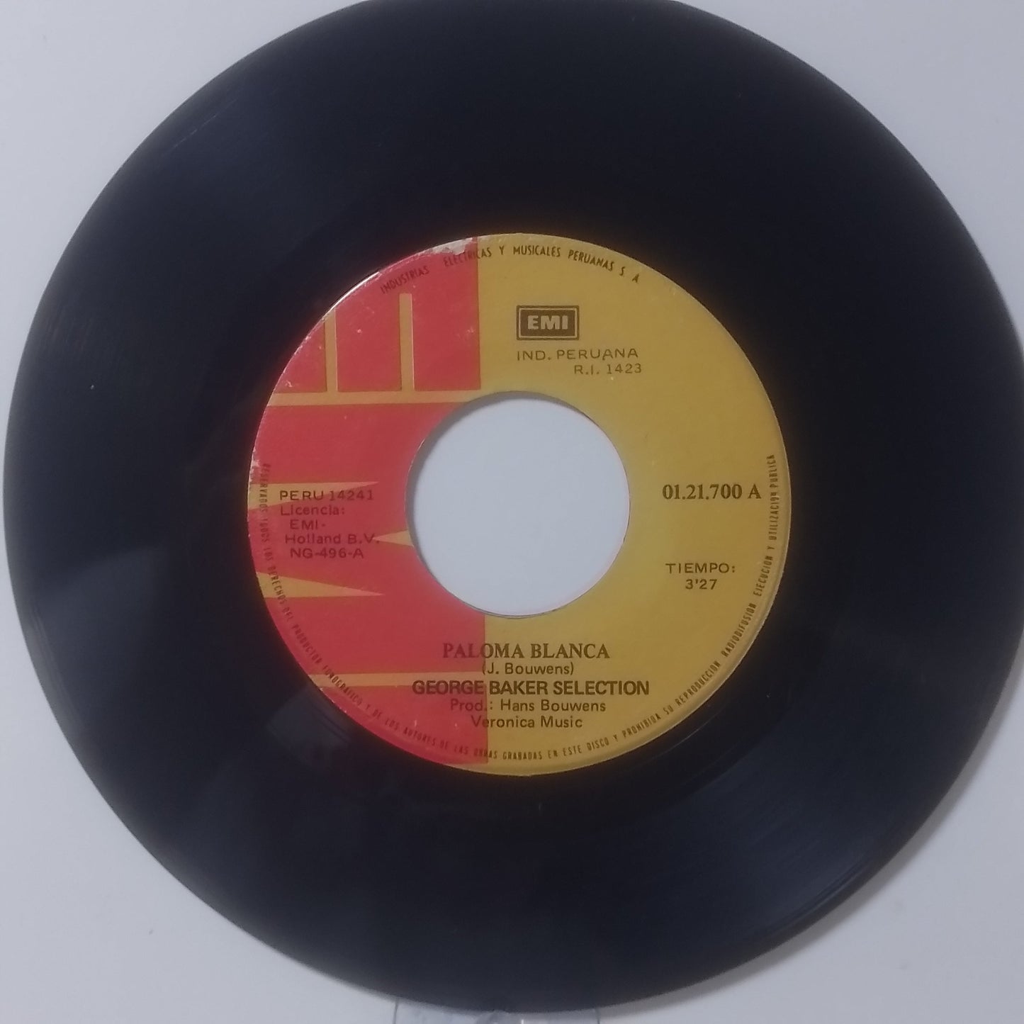 single 7" George Baker Selection Paloma Blanca / Dream Boat made peru 1975 pop