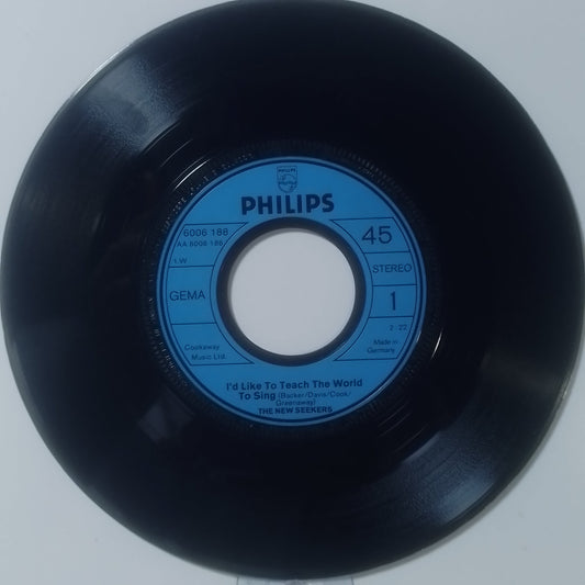 single 7" The New Seekers I'd Like To Teach The World To Sing / Boom Town made alemania 1971 pop