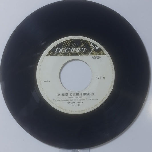 single 7" Tulio Loza con musica de armando manzanero / Cuando Sali Del Cusco made peru huayno