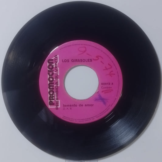 single 7" Los Girasoles Lamento De Amor / Mira Que Cosa Linda made peru 1975 promocional balada