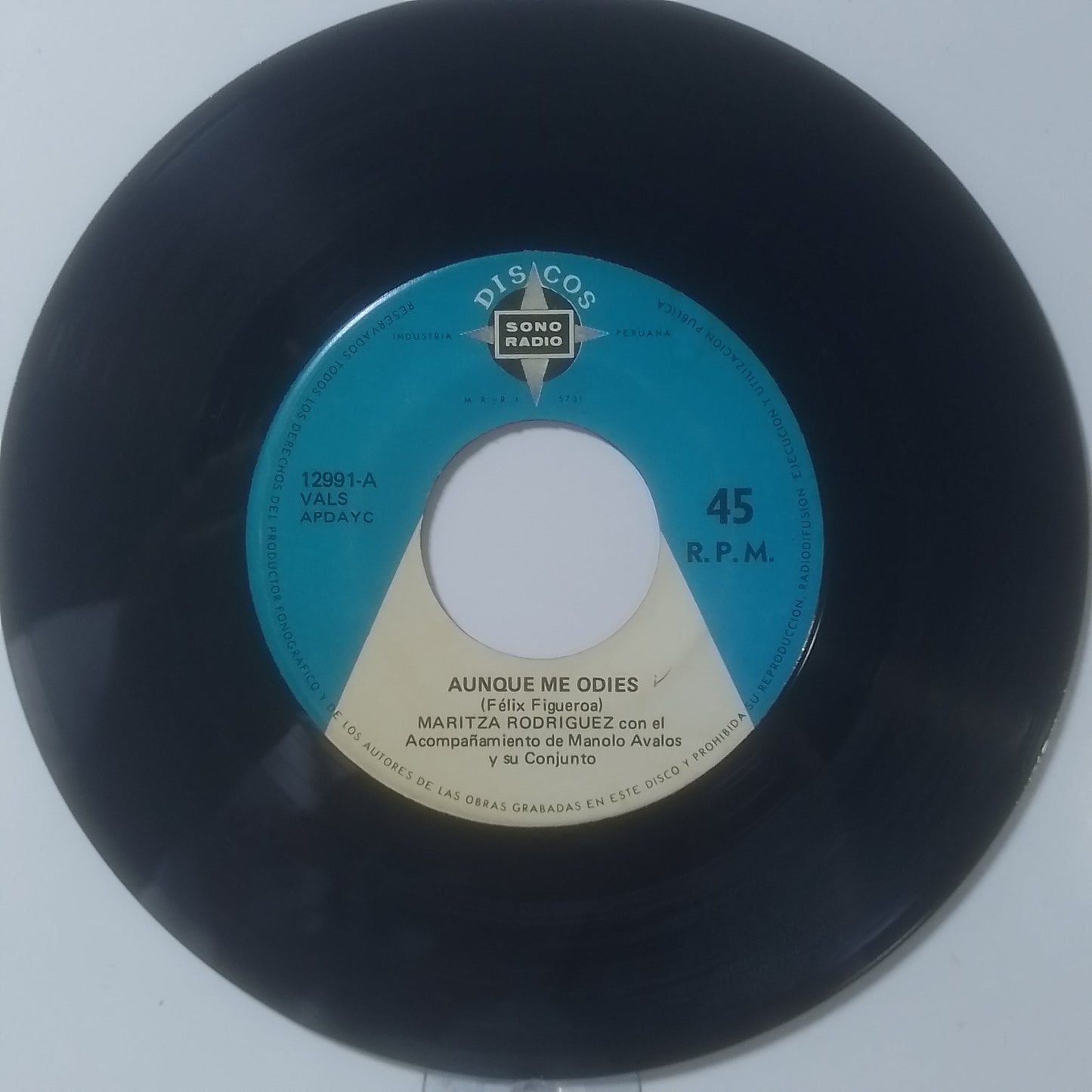 single 7" Maritza Rodríguez Aunque Me Odies / Que Viva Mi Norte made peru 1970 latin balada