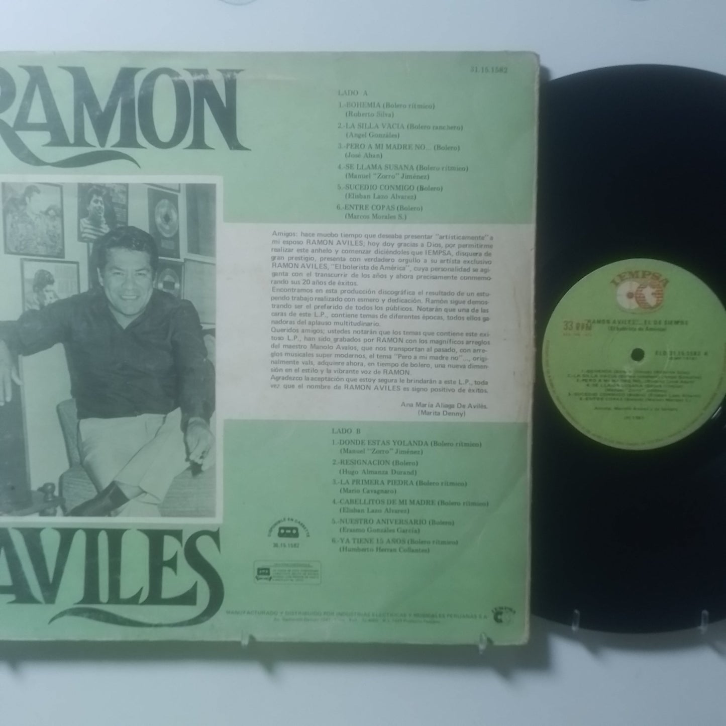 lp Ramon Aviles El De Siempre El Bolerista De America made peru 1987 bolero