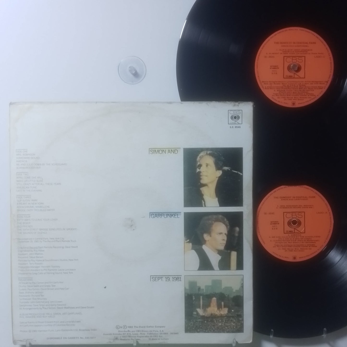 x2 lp simon and garfunkel the concert in central park made peru 1982 gatefold rock