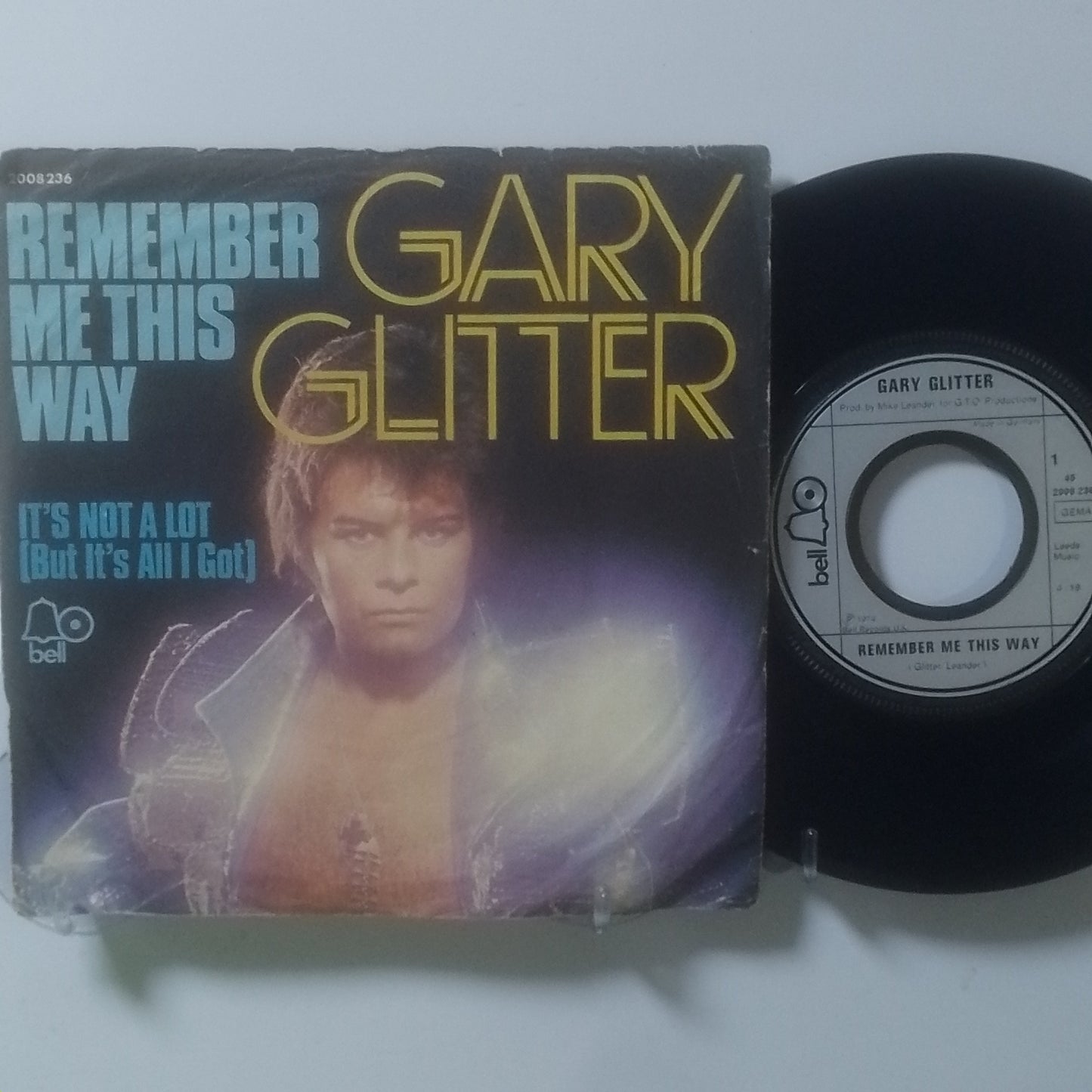 single 7" Gary Glitter Remember Me This Way / It's Not A Lot But It's All I Got made alemania 1974 rock