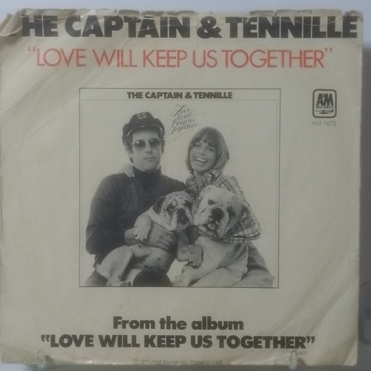 single 7" The Captain & Tennille Love Will Keep Us Together / Gentle Stranger made usa 1975 pop