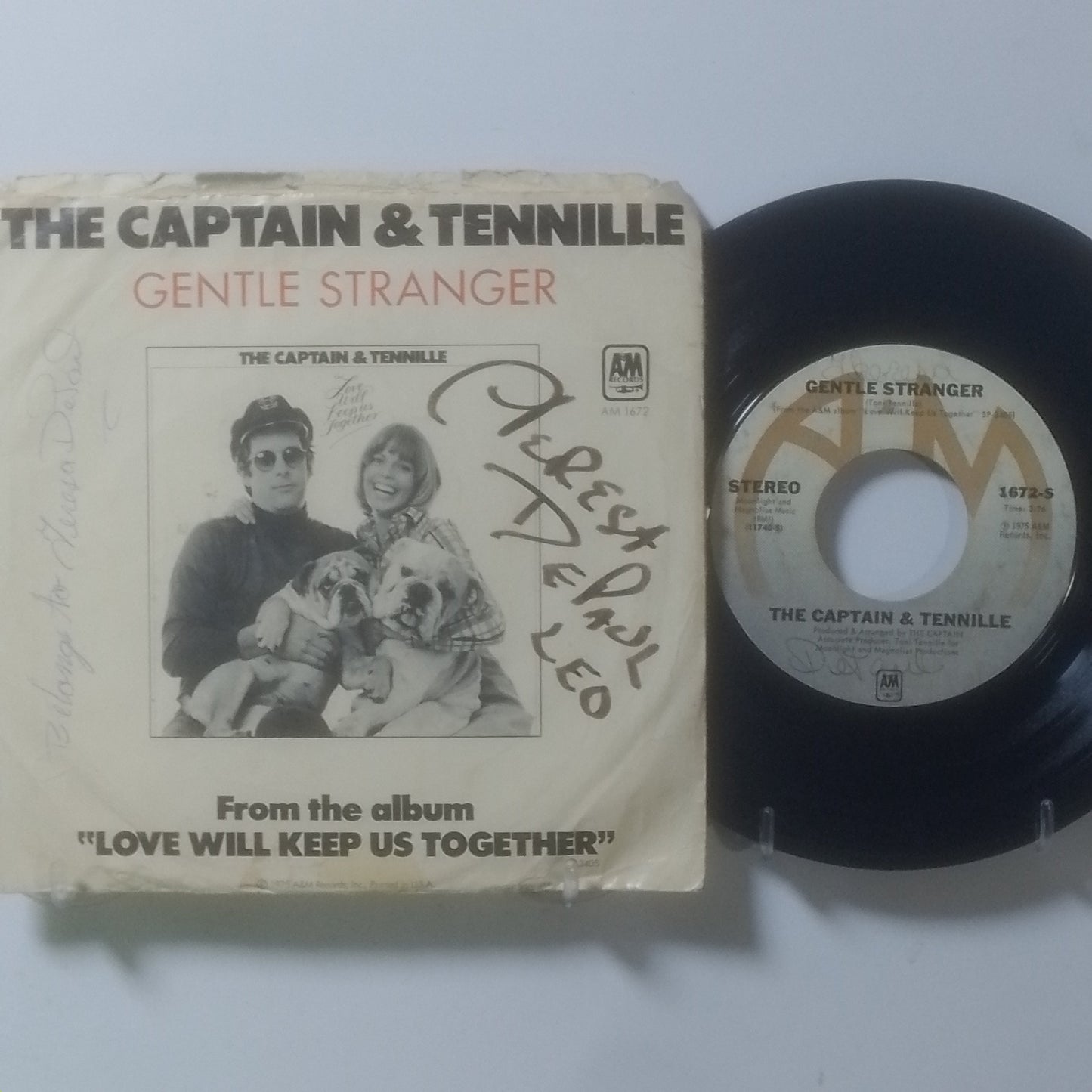 single 7" The Captain & Tennille Love Will Keep Us Together / Gentle Stranger made usa 1975 pop