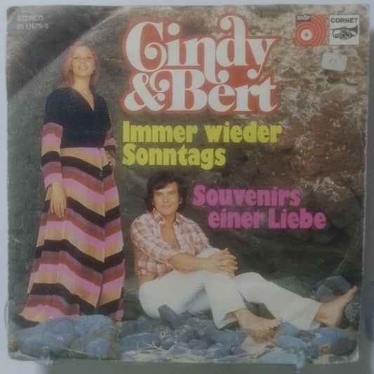 single 7" Cindy & Bert Immer Wieder Sonntags / Souvenirs Einer Liebe made alemania 1973 pop