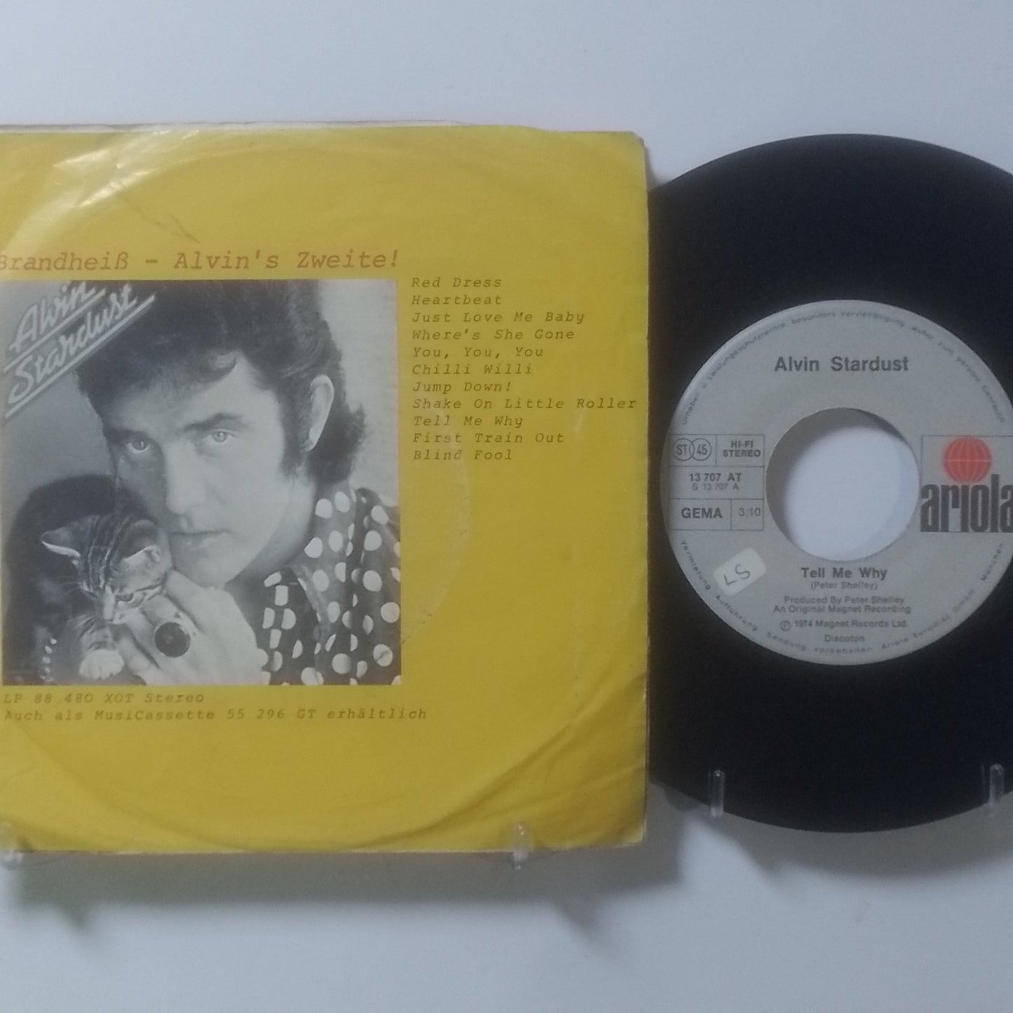 single 7" Alvin Stardust Tell Me Why / Roadie Roll On made Alemania 1974 rock