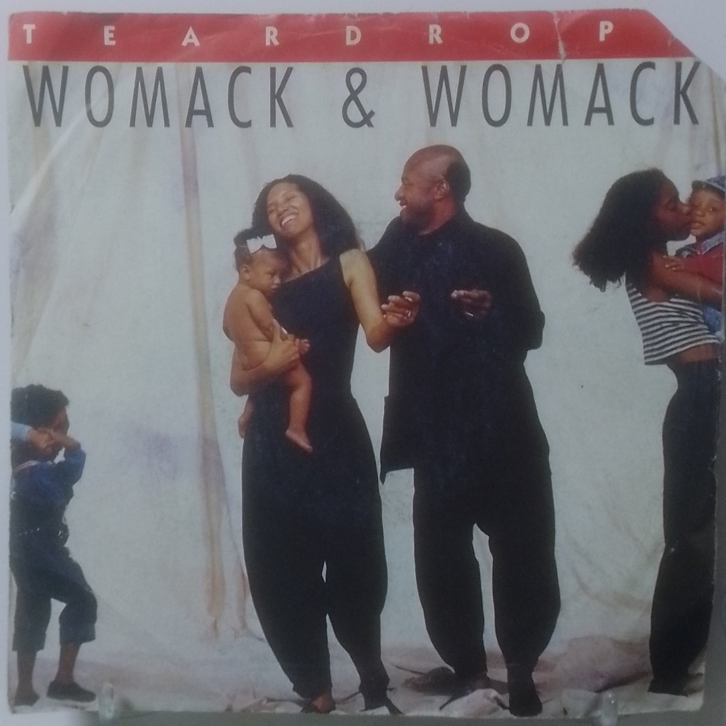single 7" Womack & Womack Teardrops / Conscious Of My Conscience made Alemania 1988 funk soul