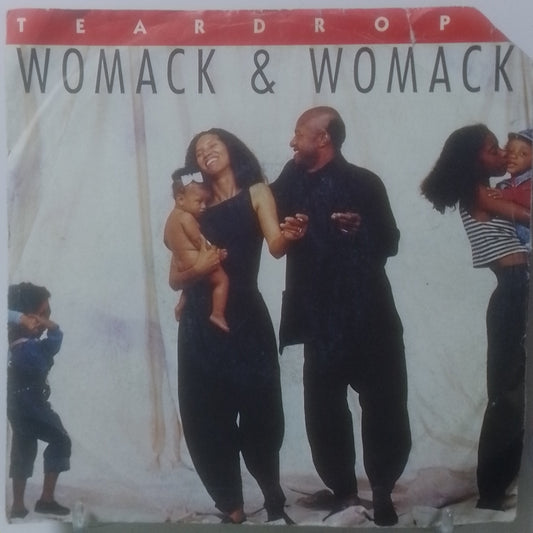 single 7" Womack & Womack Teardrops / Conscious Of My Conscience made Alemania 1988 funk soul