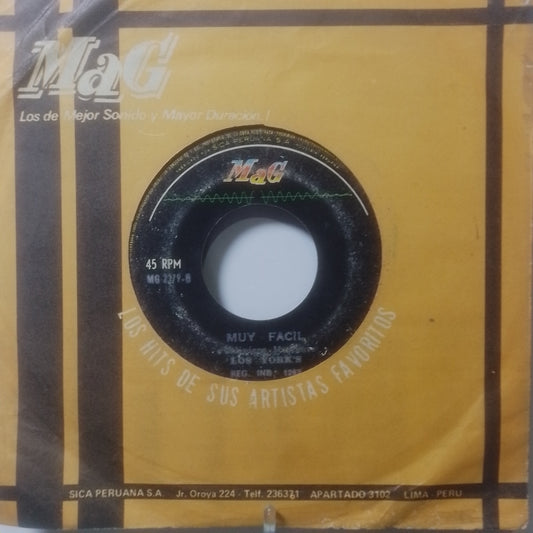 single 7" Los York's Vete Al Infierno / Muy Facil made Peru 1967 con funda original latin rock