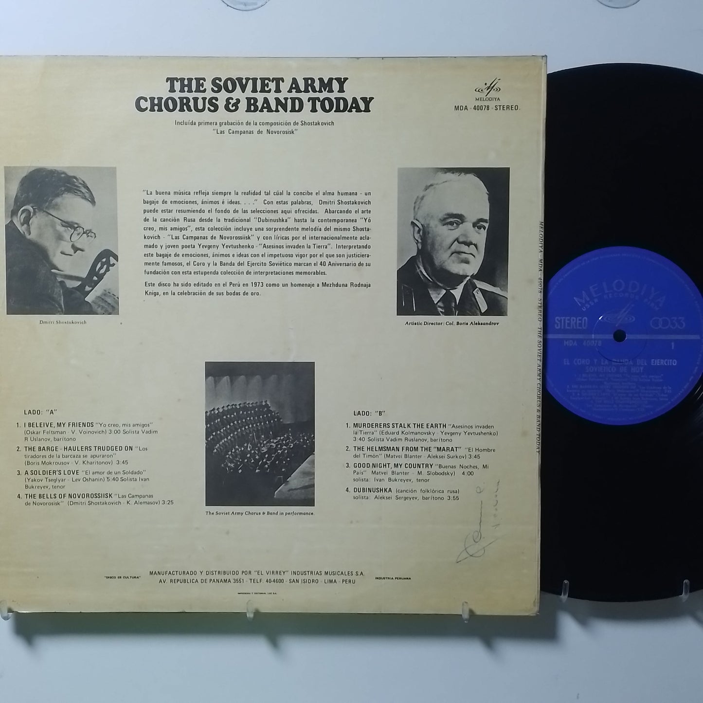 lp the soviet army chorus and band today made peru 1956 marcha militar