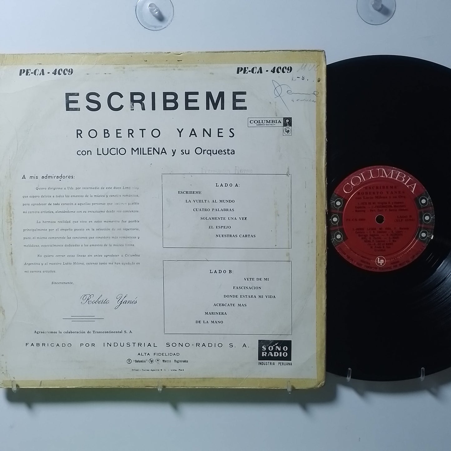 lp roberto yanes escribeme made peru 1970 latin pop