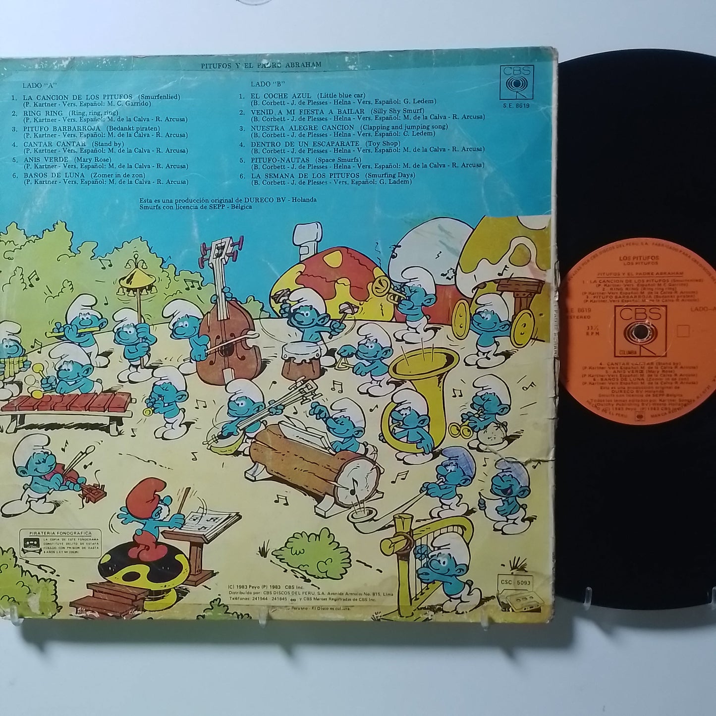 lp Los Pitufos Felicidades Con los Pitufos made argentina 1985 infantil