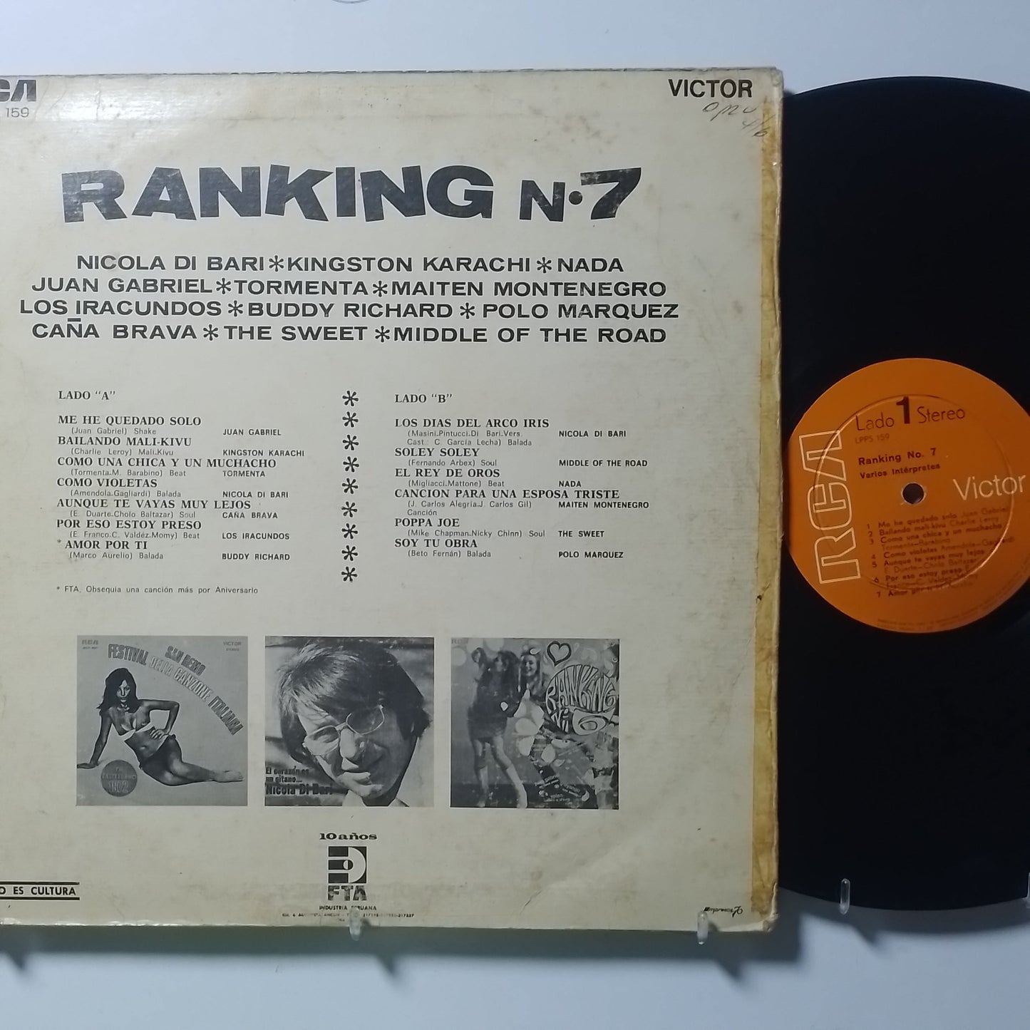 lp Ranking 7 juan gabriel middle of the road the sweet varios made peru 1971 latin pop balada