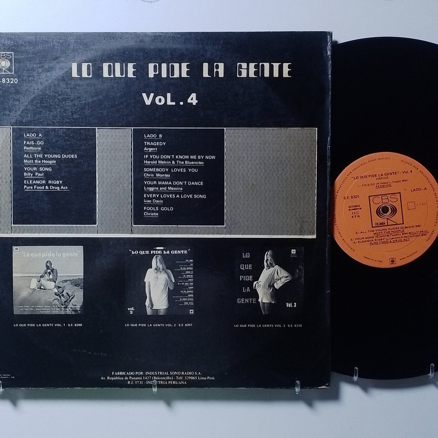 lp lo que pide la gente vol 4 redbone billy paul argent mac davis varios made peru 1984 pop rock