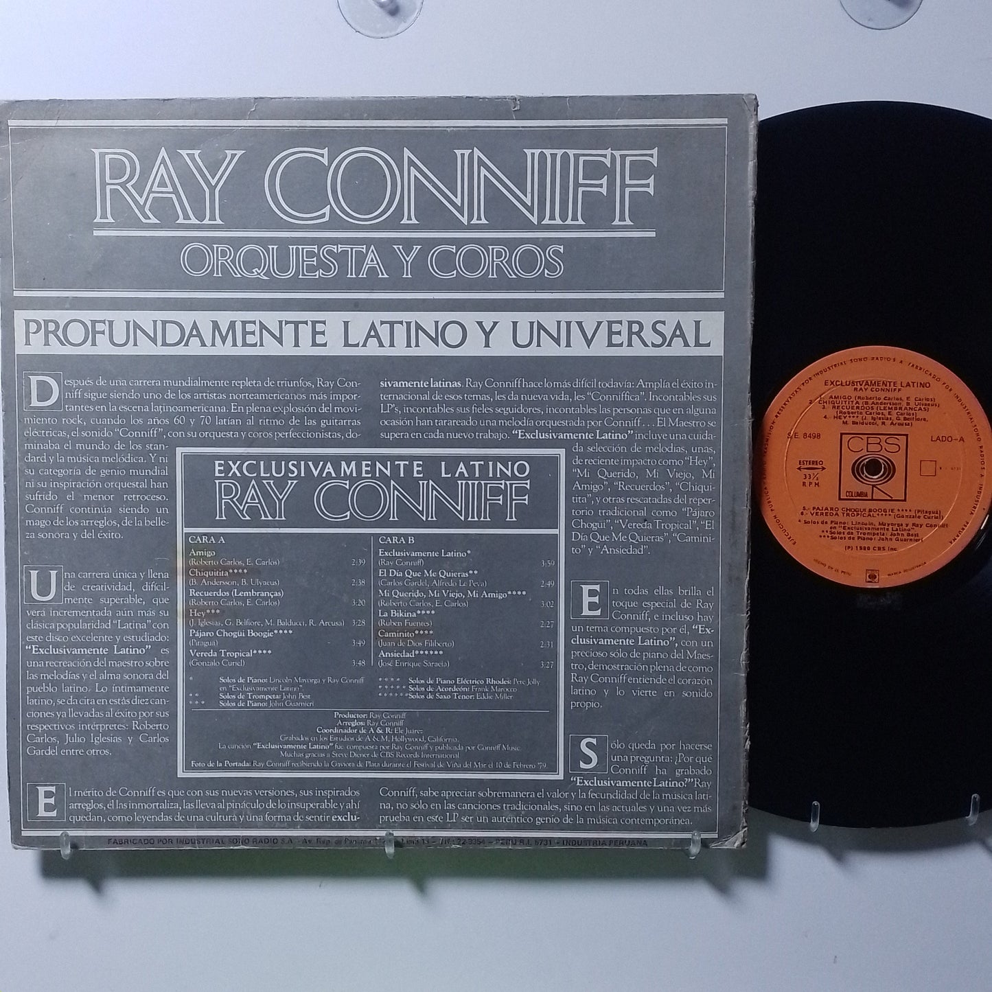 lp ray conniff exclusivamente latino made peru 1980 instrumental