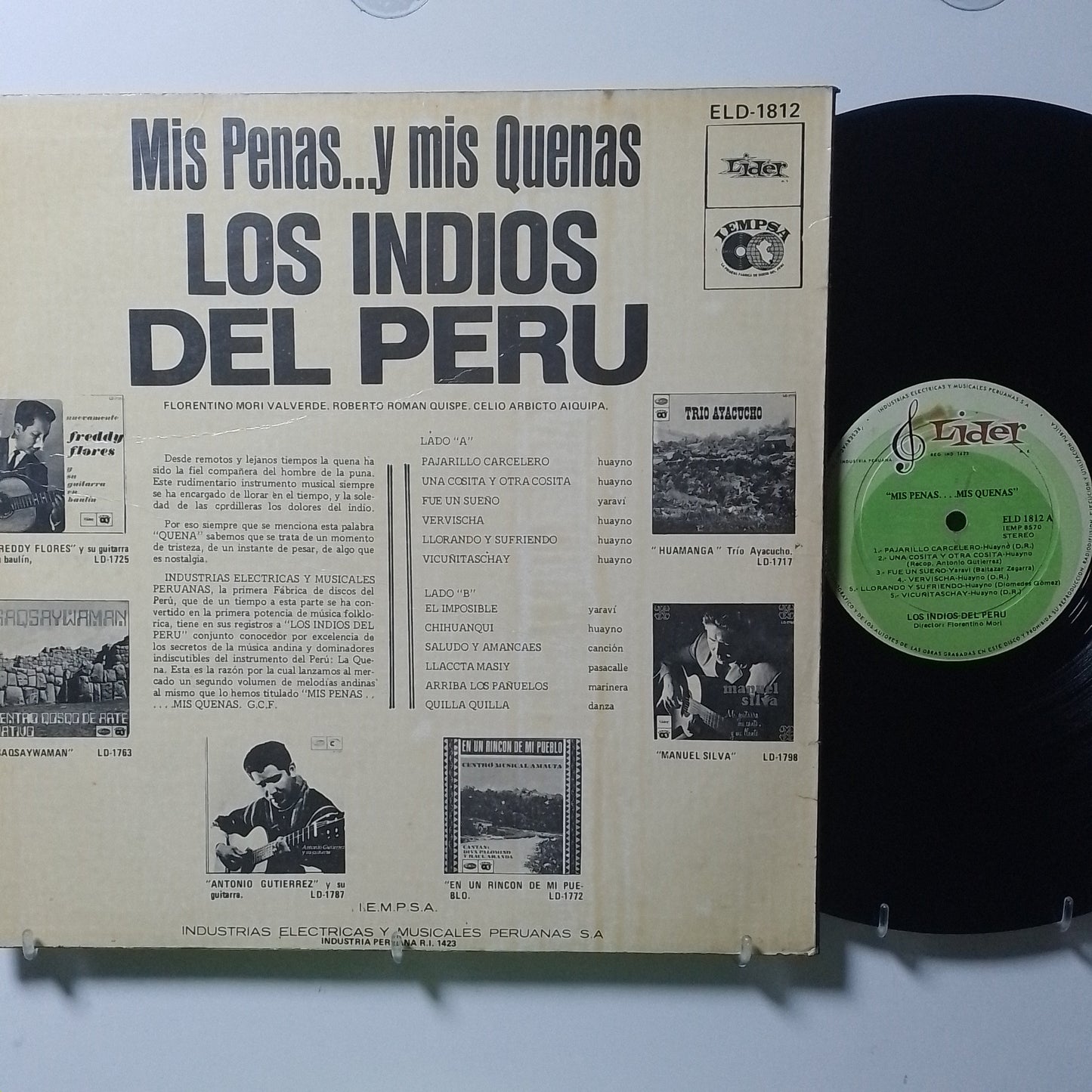 lp los indios del peru mis penas y mis quenas made peru 1970 huayno folk