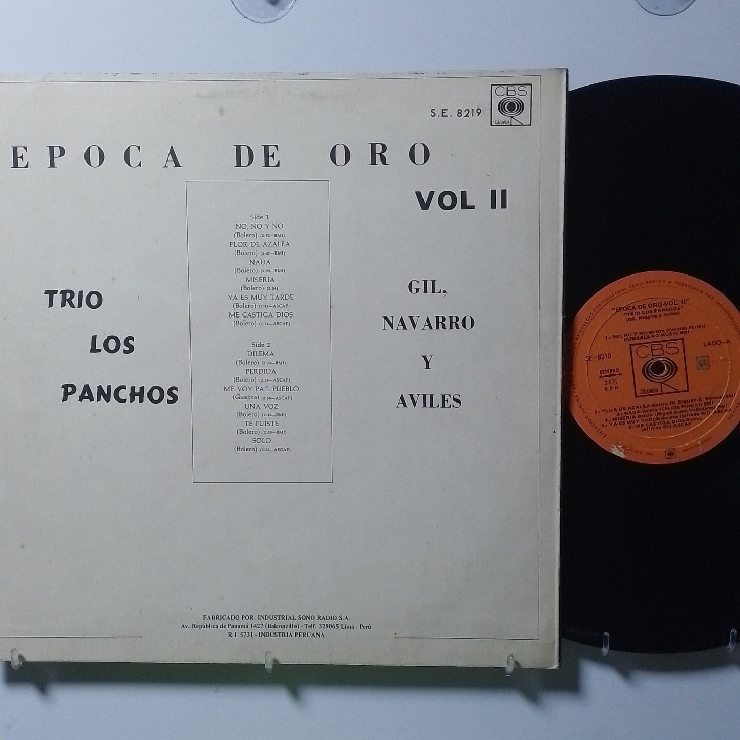 lp trio los panchos epoca de oro vol 2 made peru 1963 latin bolero