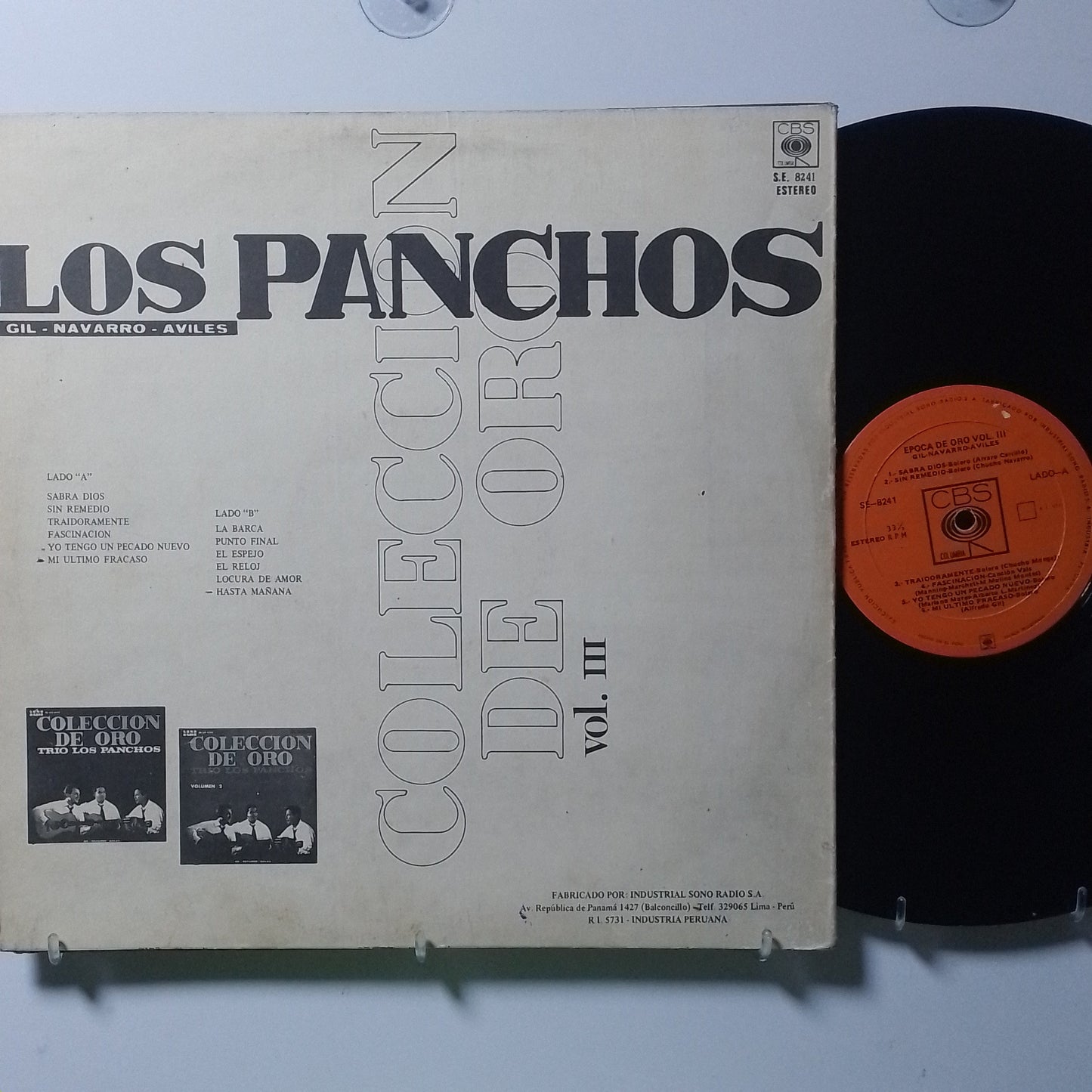 lp Trio Los Panchos Coleccion De Oro Vol 3 made peru 1966 latin bolero