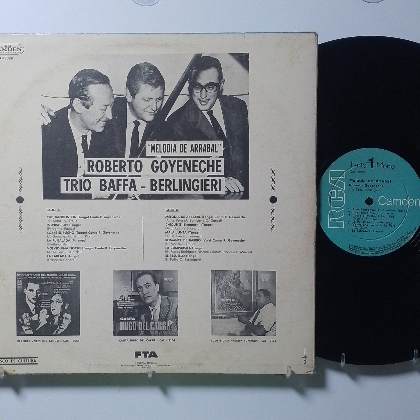 lp roberto goyeneche trio baffa berlingieri melodia de arrabal made peru 1968 tango folk